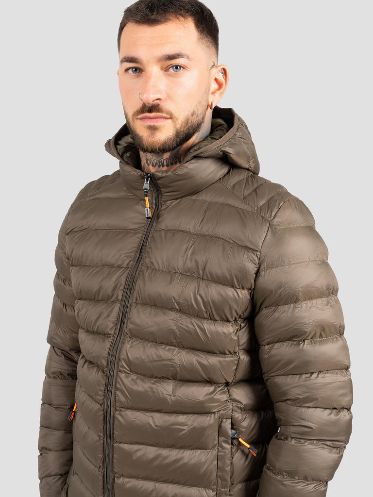 DOWNJACKET IF HOODIE FLUO ZIP DOWN1 MILITARY GREEN GROOVE 