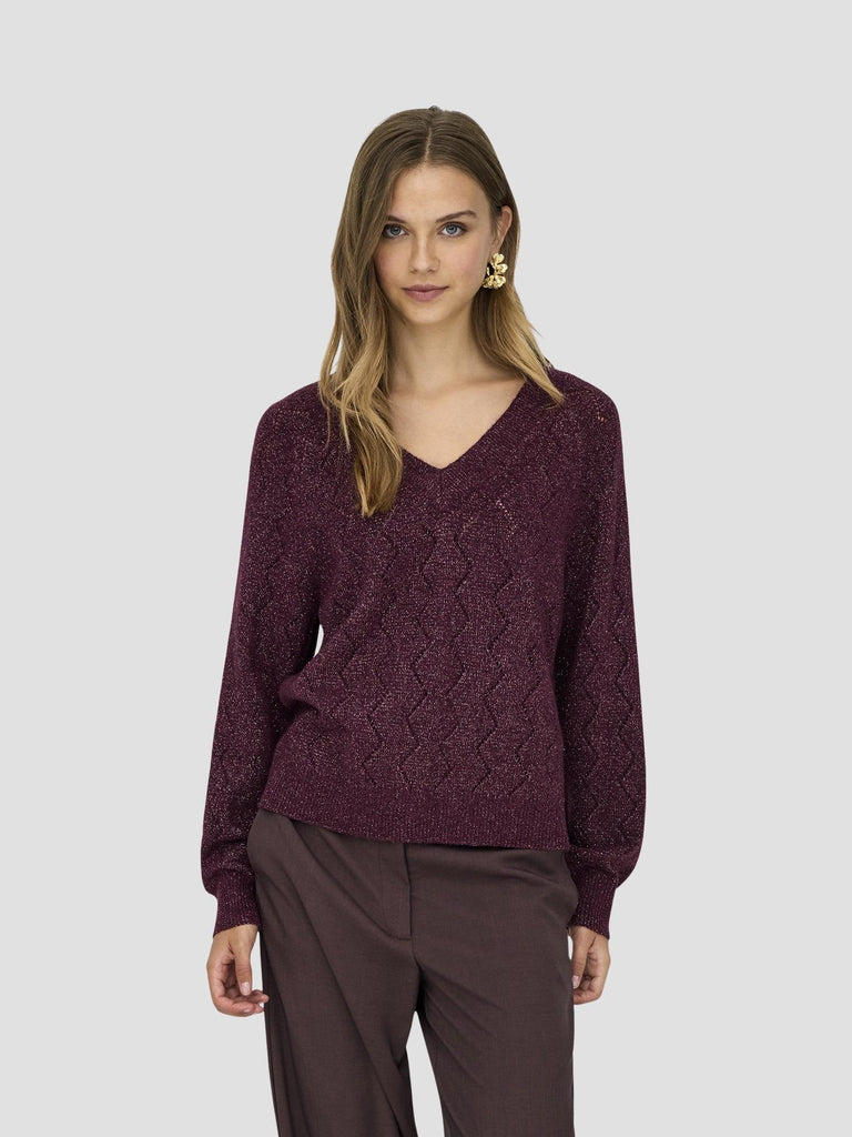 JDYASPEN LIFE L/S V-NECK PULLOVER KNT 15359750 FIG JACQUELINE DE YONG 