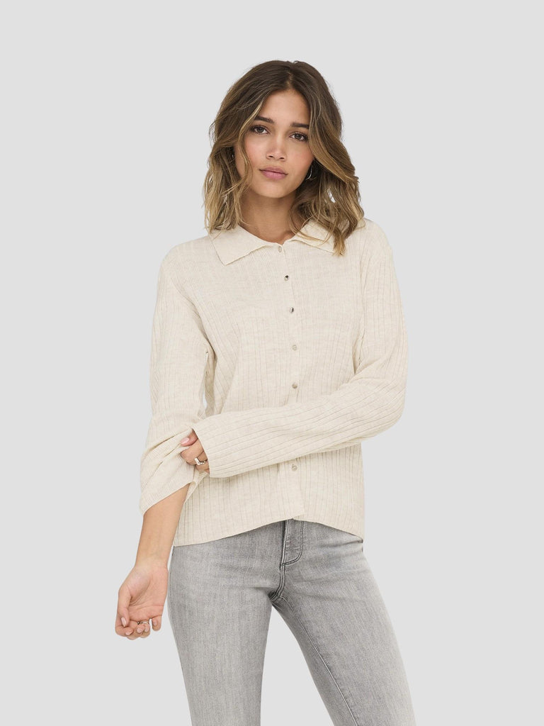 ONLTHEA LS BUTTON POLO CARDIGAN KNT 15353029 PUMICE STONE ONLY 