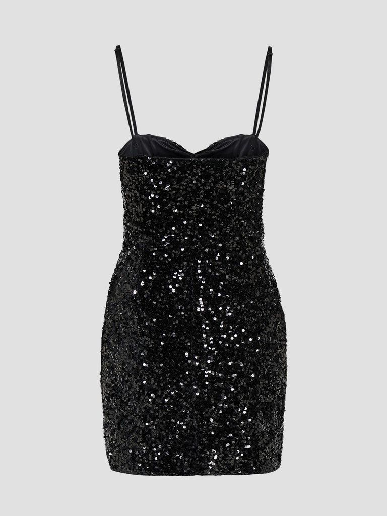 ONLCONFIDENCE S/L SEQUINS TUBE DRESS JRS 15360168 BLACK ONLY 