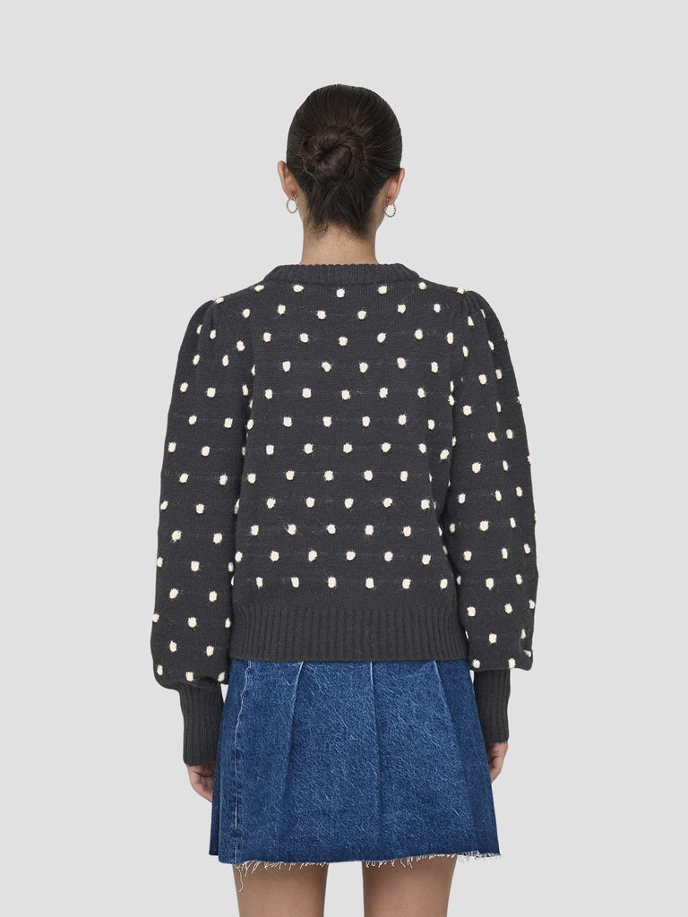 JDYSIGRID LIFE L/S ON PUFF PULL KNT NOOS 15304813 DARK GREY MELANGE JACQUELINE DE YONG 