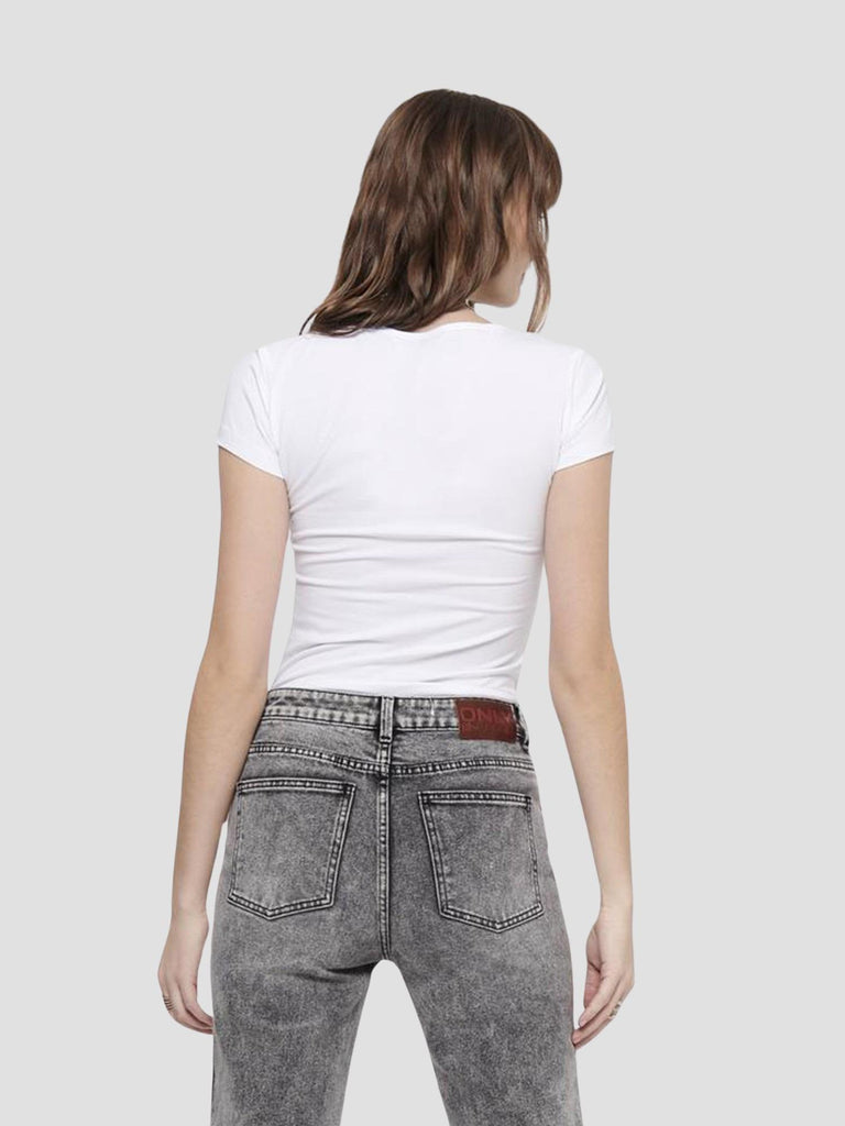 LIVE LOVE LIFE S/S ONECK TOP NOOS JRS 15205059 WHITE ONLY 