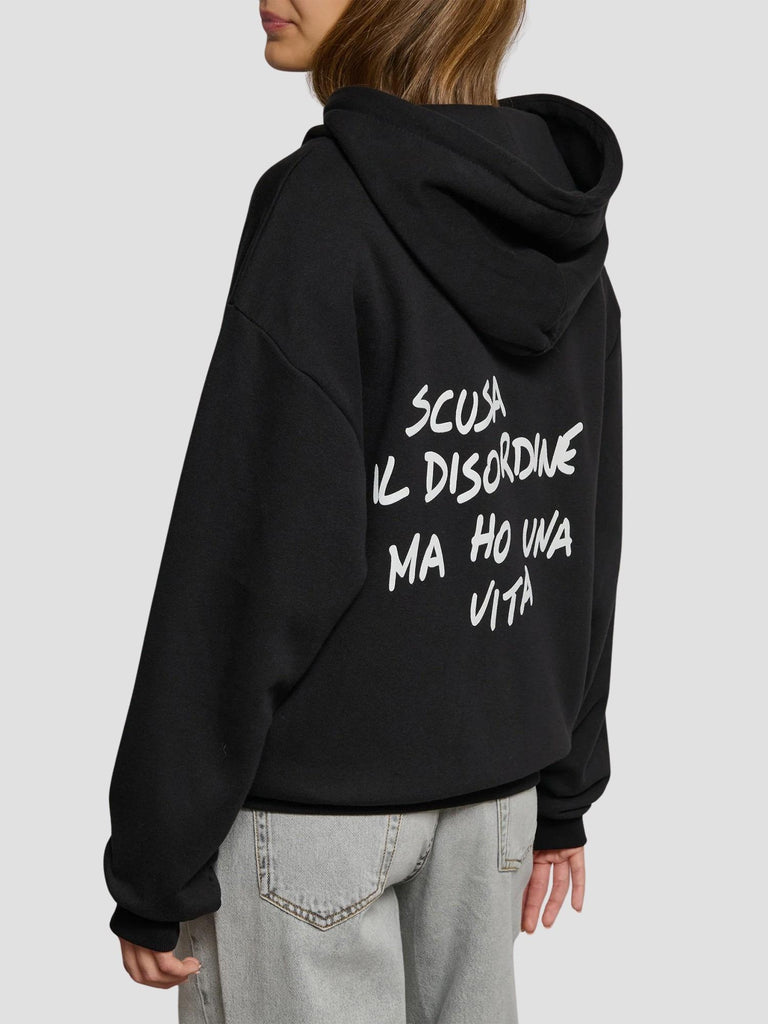 FELPA STAMPATA OVERSIZE CON ZIP KITE-SCUSA BLACK SUITE BENEDICT 