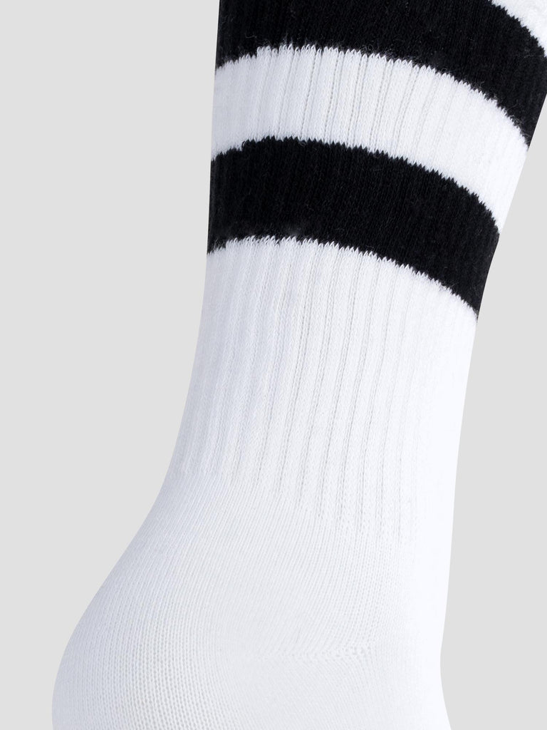 CREW SOCKS GRO1015 WHITE BLACK GROOVE 