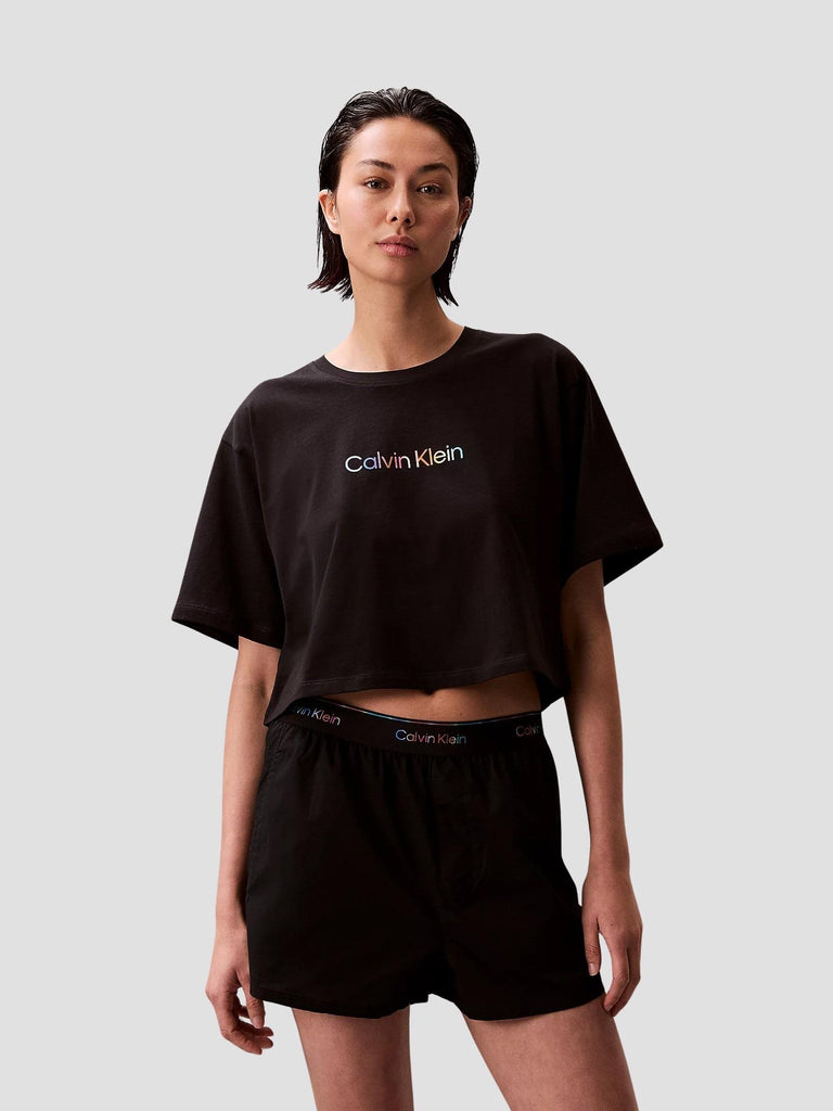 COTTON BOXY CROP PRIDE TEE QS7470 UB1 CALVIN KLEIN 