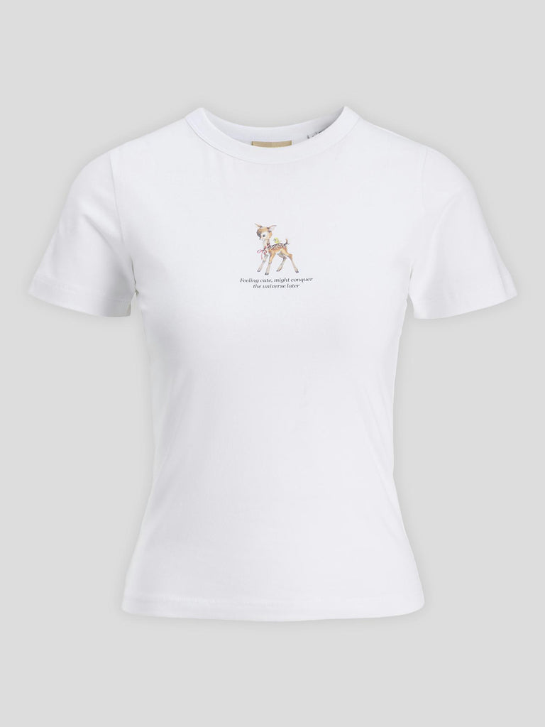 JXGIGI STR SS PRINT TEE JRS 12257979 BRIGHT WHITE JJXX 