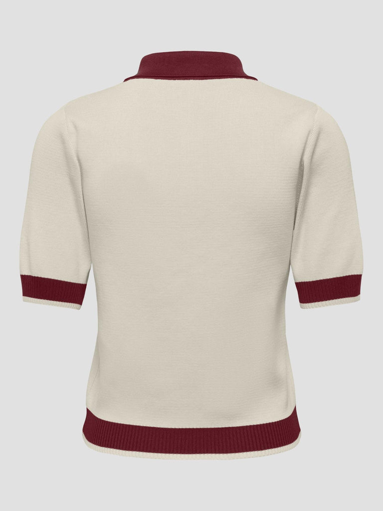ONLALICE SS POLO CC KNT 15350093 CABERNET ONLY 