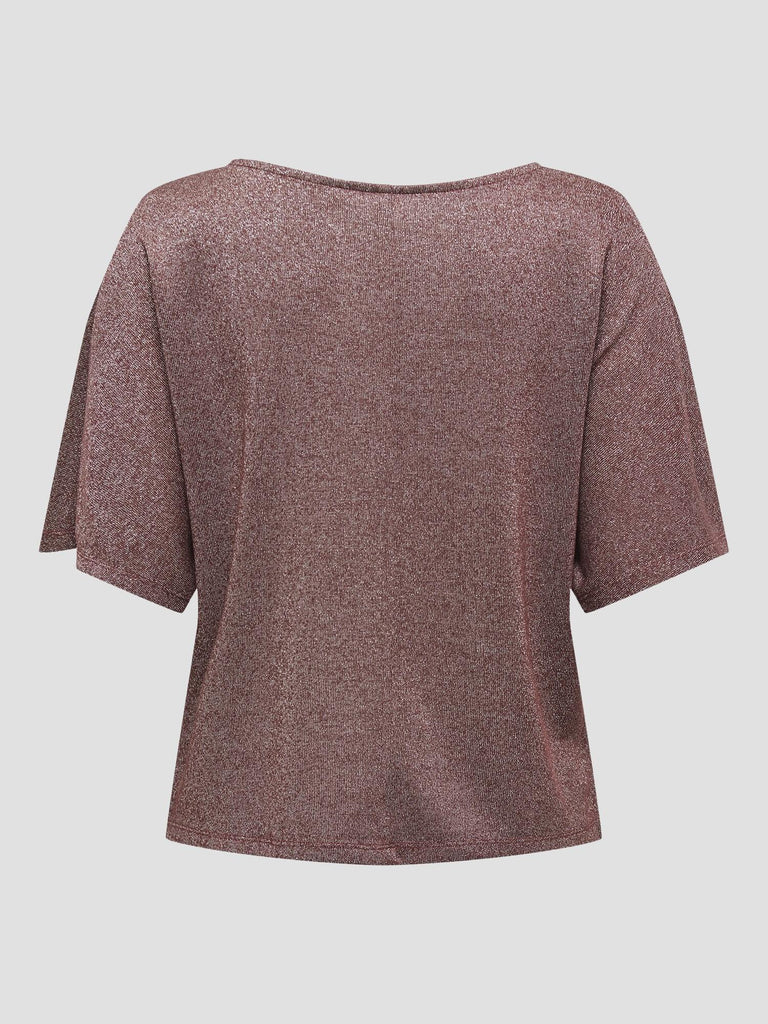 ONLAMBER LIFE S/S O-NECK SHINE TOP JRS 15343484 SABLE ONLY 