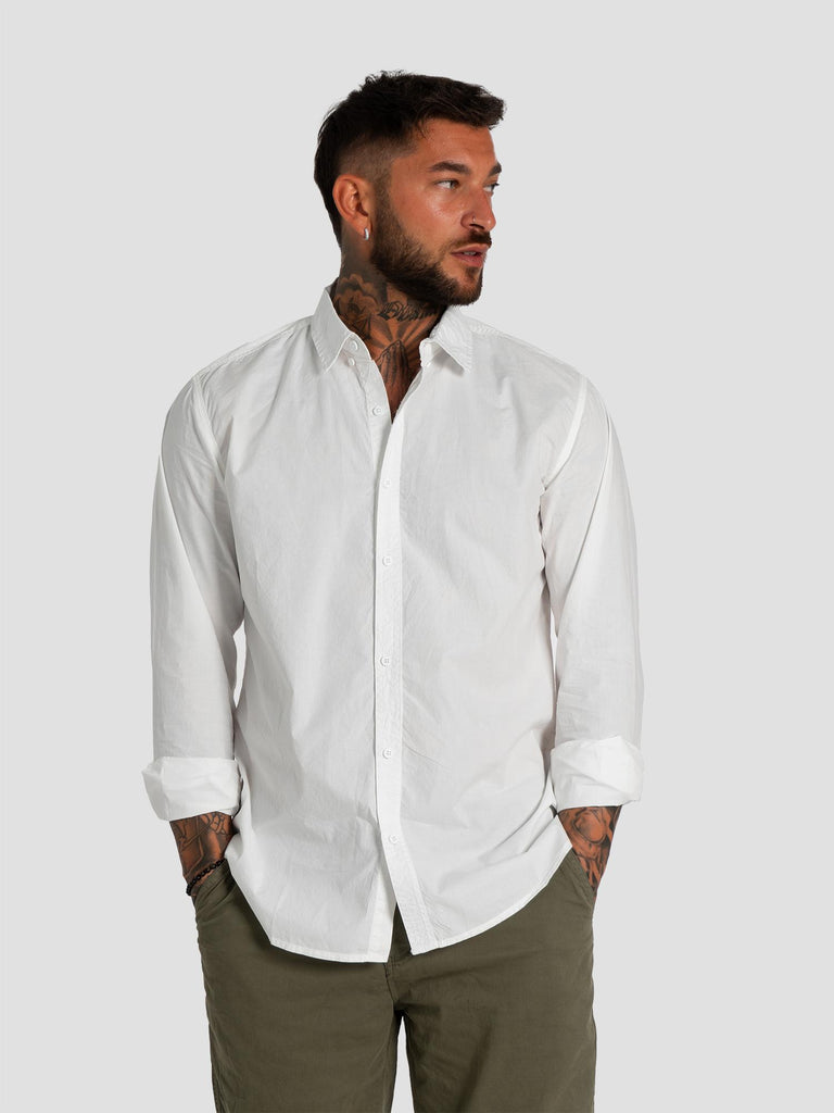 CONFORT FIT BASIC BUTTON DOWN SHIRT014 WHITE GROOVE 