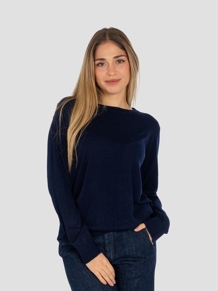 GIROCOLLO MISTO LANA E212 BLU GROOVE 