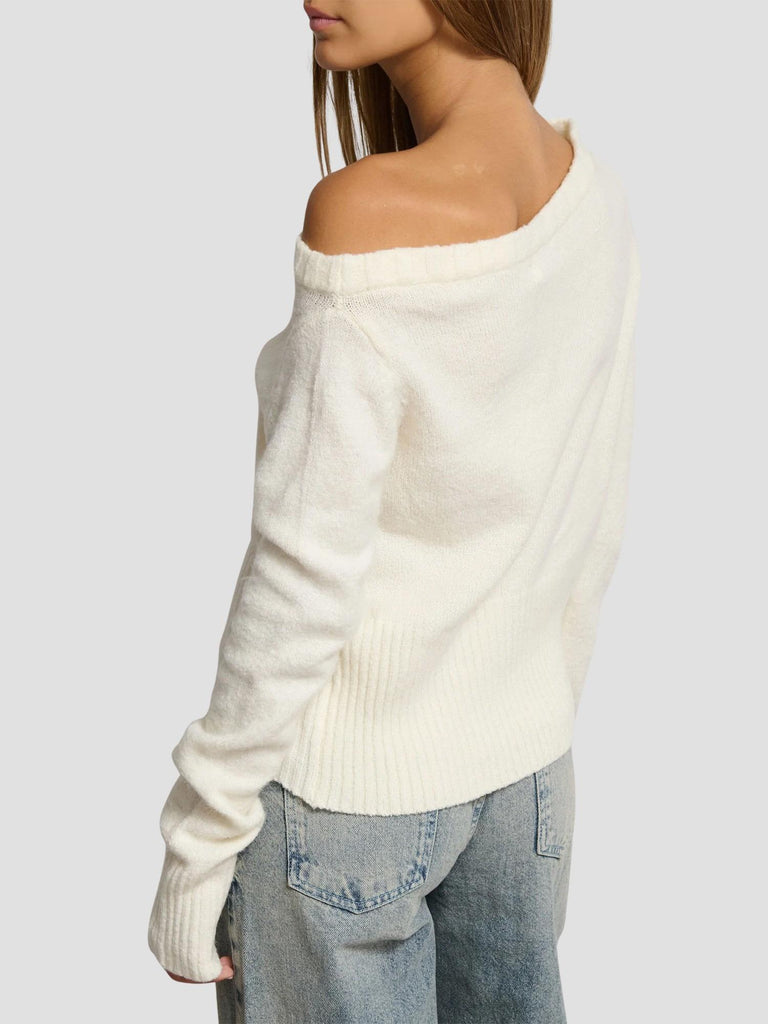 MAGLIA CON SPALLE SCOPERTE PINTA252 OFFWHITE SUITE BENEDICT 