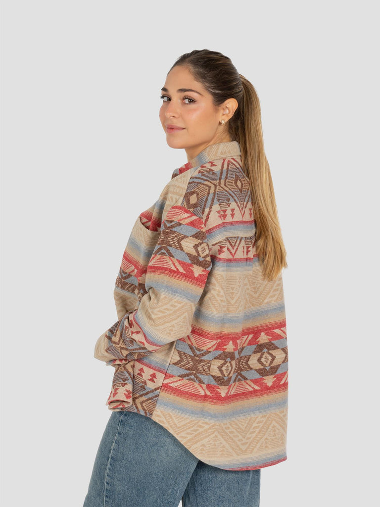 TRIBALE TASCHE FRONTALI FLANELLA MEDIA SHIRT016W PANNA ROSA GROOVE 