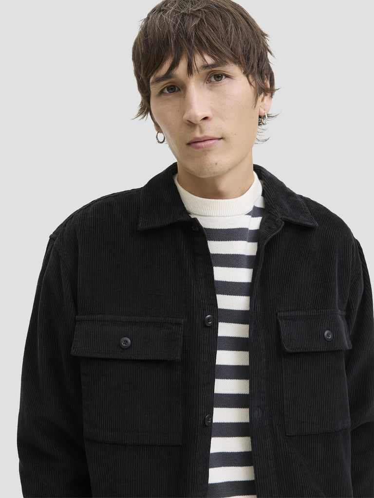 JJEPERFECT CORDUROY OVERSHIRT LS SN 12278825 BLACK JACK&JONES 