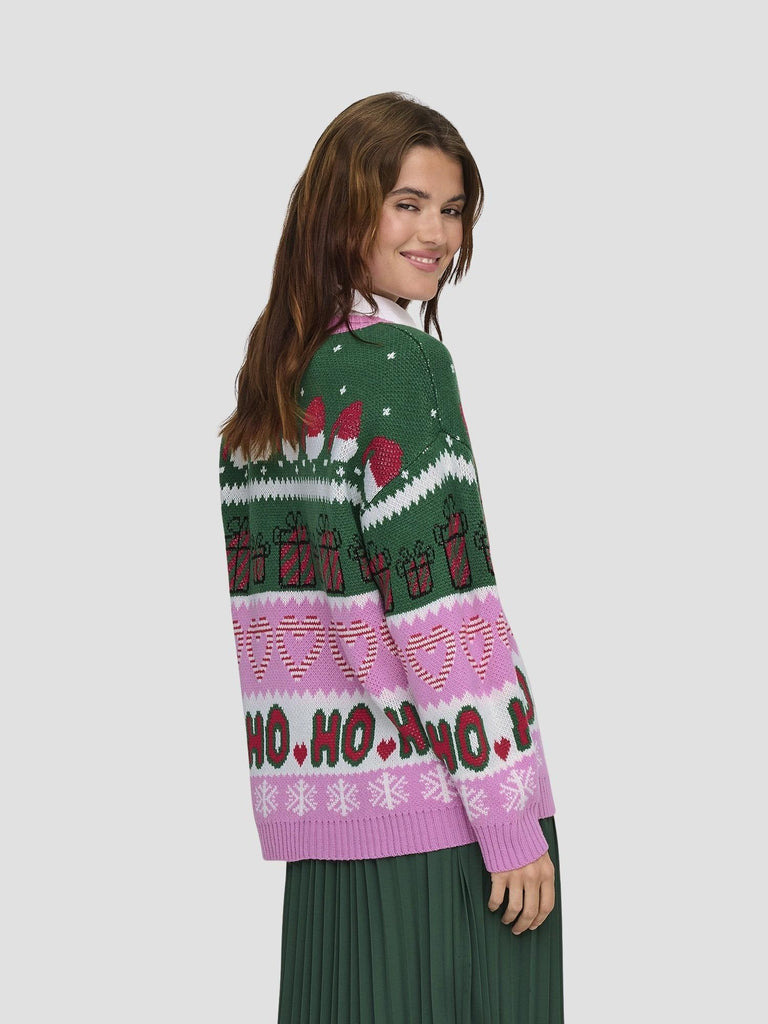 ONLXMAS HOHO LS PULLOVER KNT 15354974 FUCHSIA PINK ONLY 