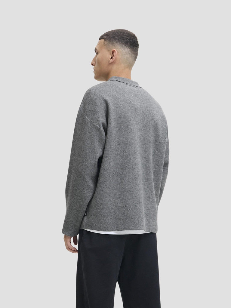 JPRBLABRADFORT KNIT POLO 12285374 MEDIUM GREY MELANGE JACK&JONES 