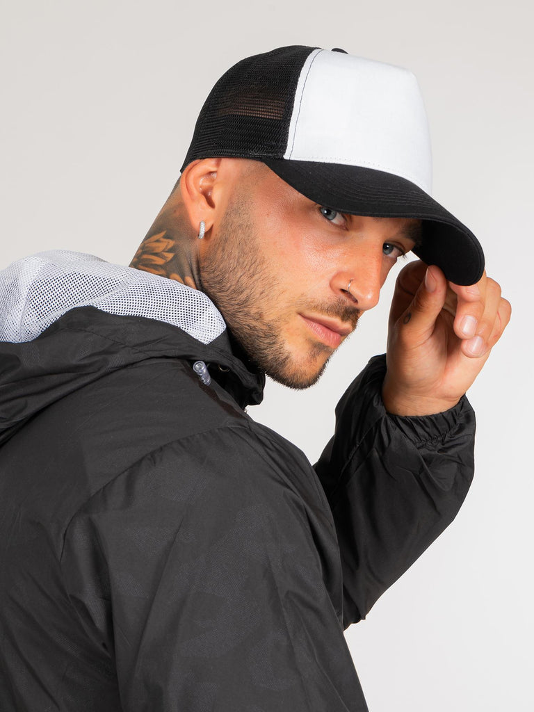SNAPBACK TRUCKER C751 BLACK WHITE GROOVE 