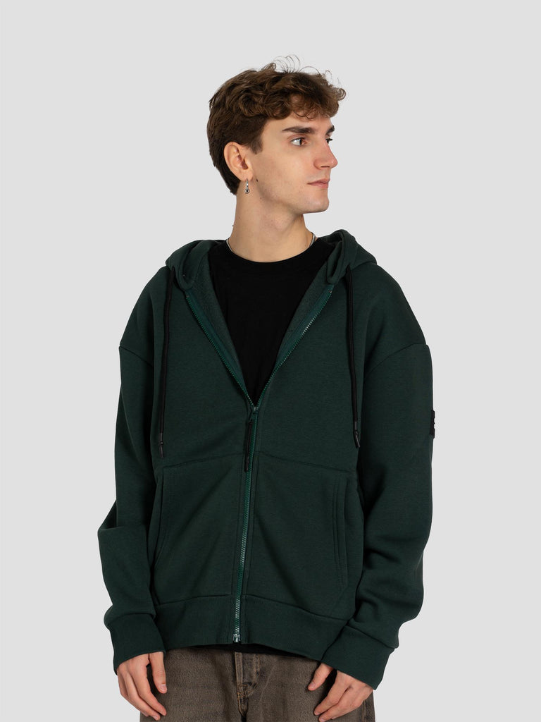 ZIP PATCH POLY HOODIE BARL351 VERDE BOSCO GROOVE 