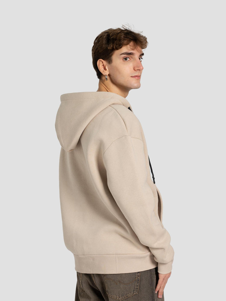 ZIP PATCH POLY HOODIE BARL351 SABBIA GROOVE 