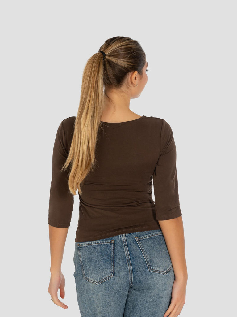 MODAL COLLO AMPIO MANICA 3/4 N1853 TABACCO GROOVE 