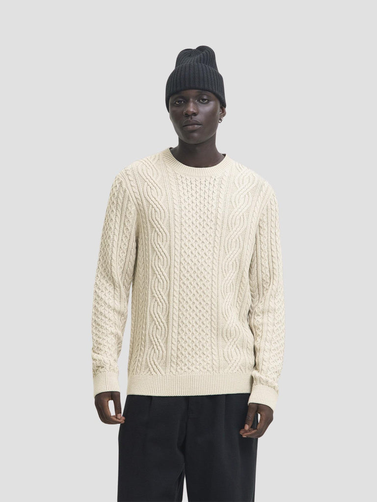 JPRBLUSEAN KNIT CABLE CREW NECK SN 12283486 SILVER LINING JACK&JONES 