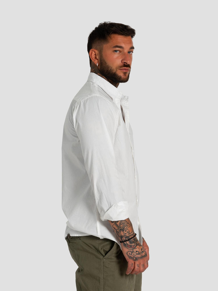 CONFORT FIT BASIC BUTTON DOWN SHIRT014 WHITE GROOVE 