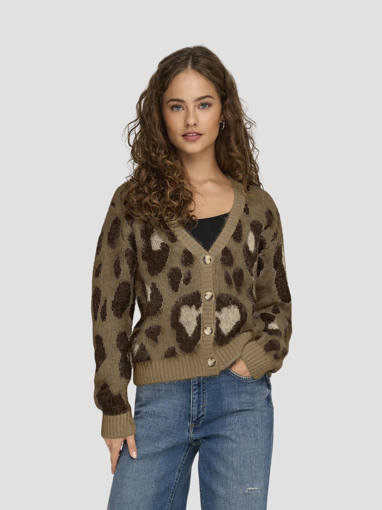 ONLEDELIE LIFE LS JQ CARDI V-NECK KNT 15353090 COCOA CREME ONLY 
