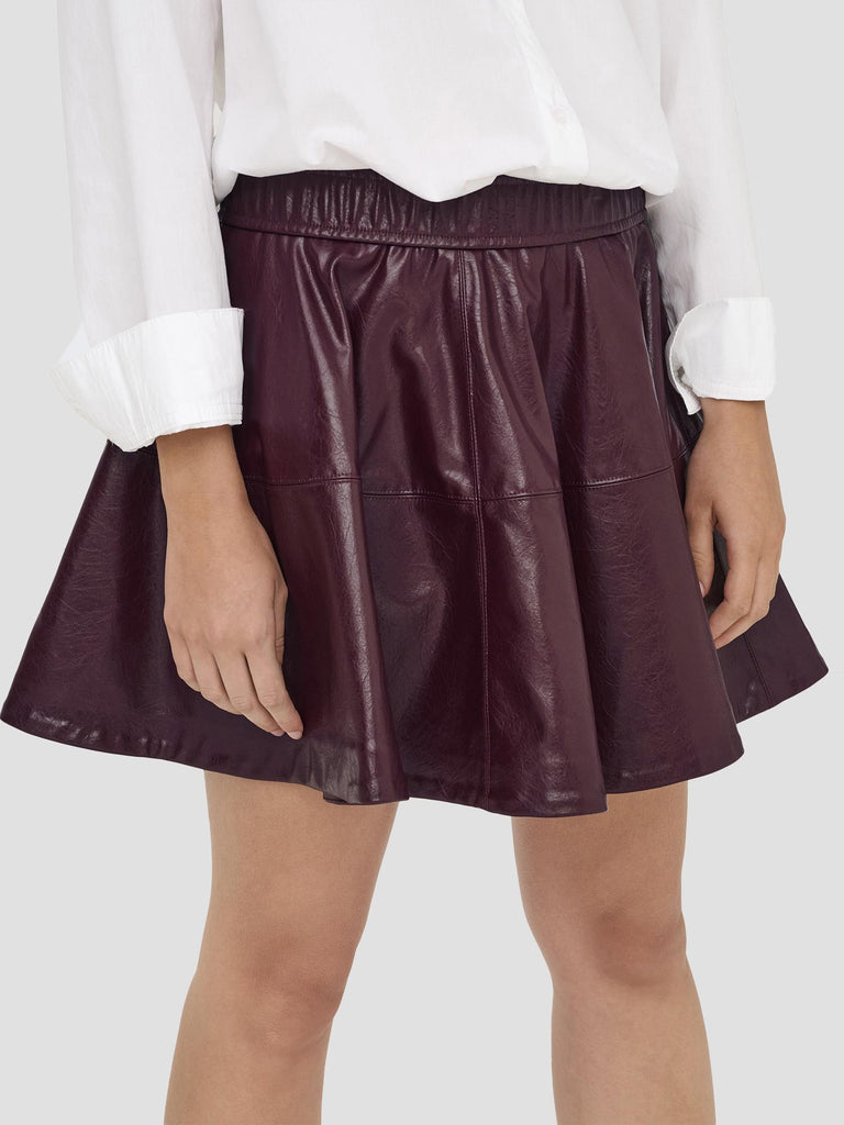 ONLJACKY HW FAUX LEATHE SKATER SKIRT PNT 15355512 MAUVE WINE ONLY 