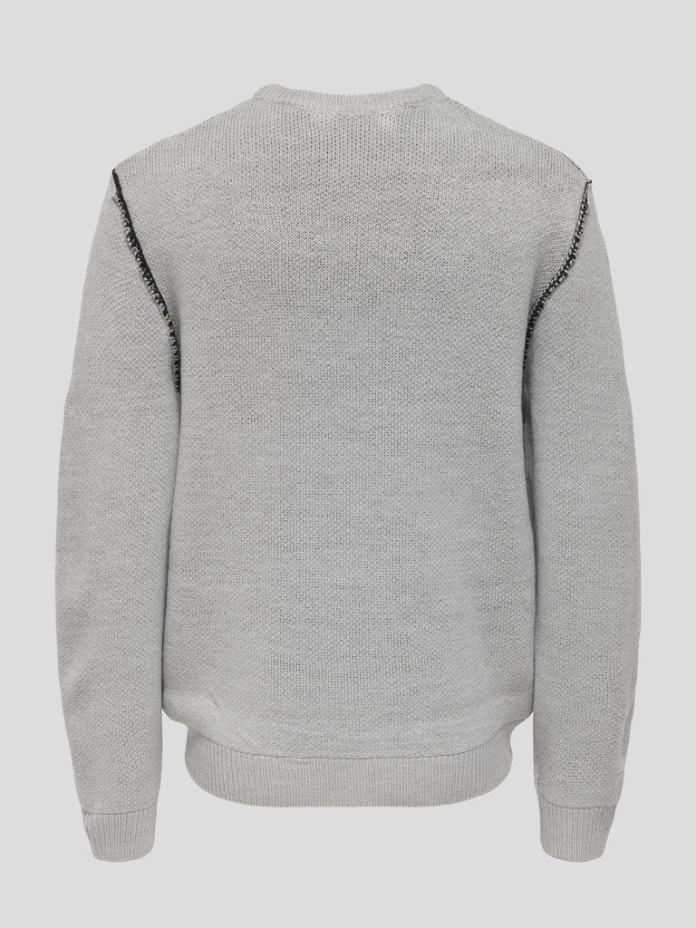 ONSPALE REG CREW KNIT 22034716 LIGHT GREY MELANGE ONLY&SONS 
