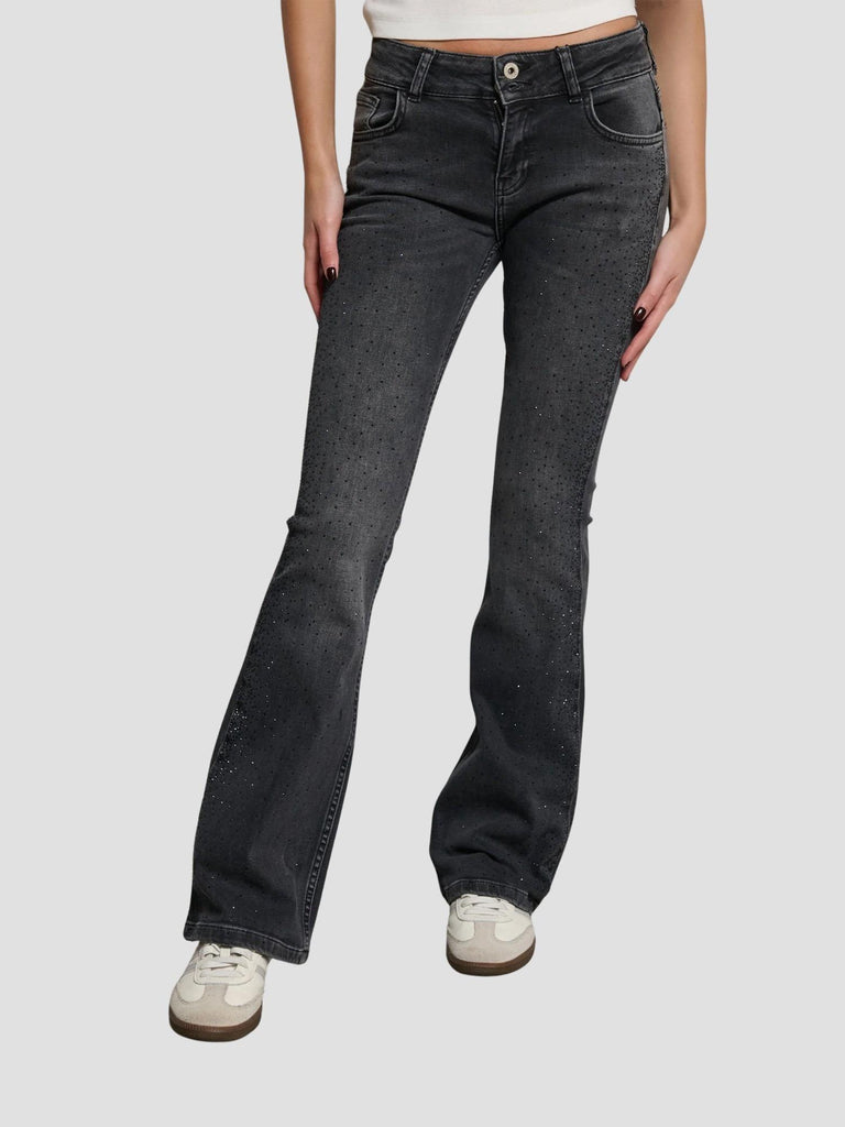 JEANS CON STRASS JAFOND BLACK SUITE BENEDICT 