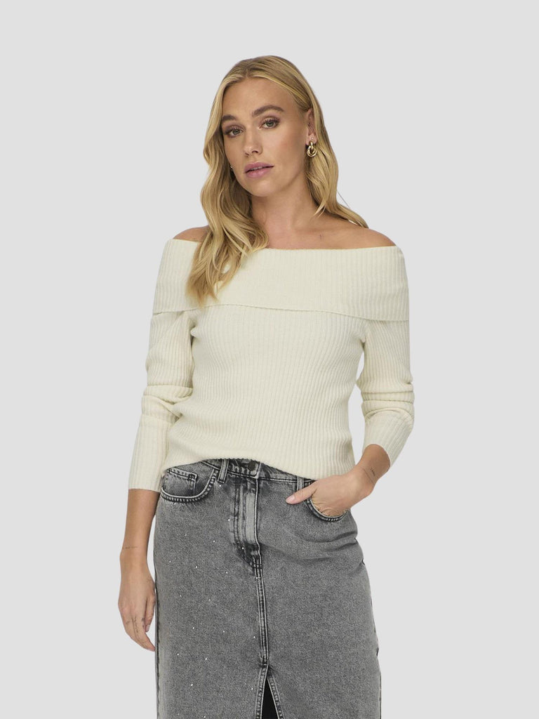 ONLKATIA LS OFF SHOULDER KNT NOOS 15311830 WHITECAP GRAY ONLY 