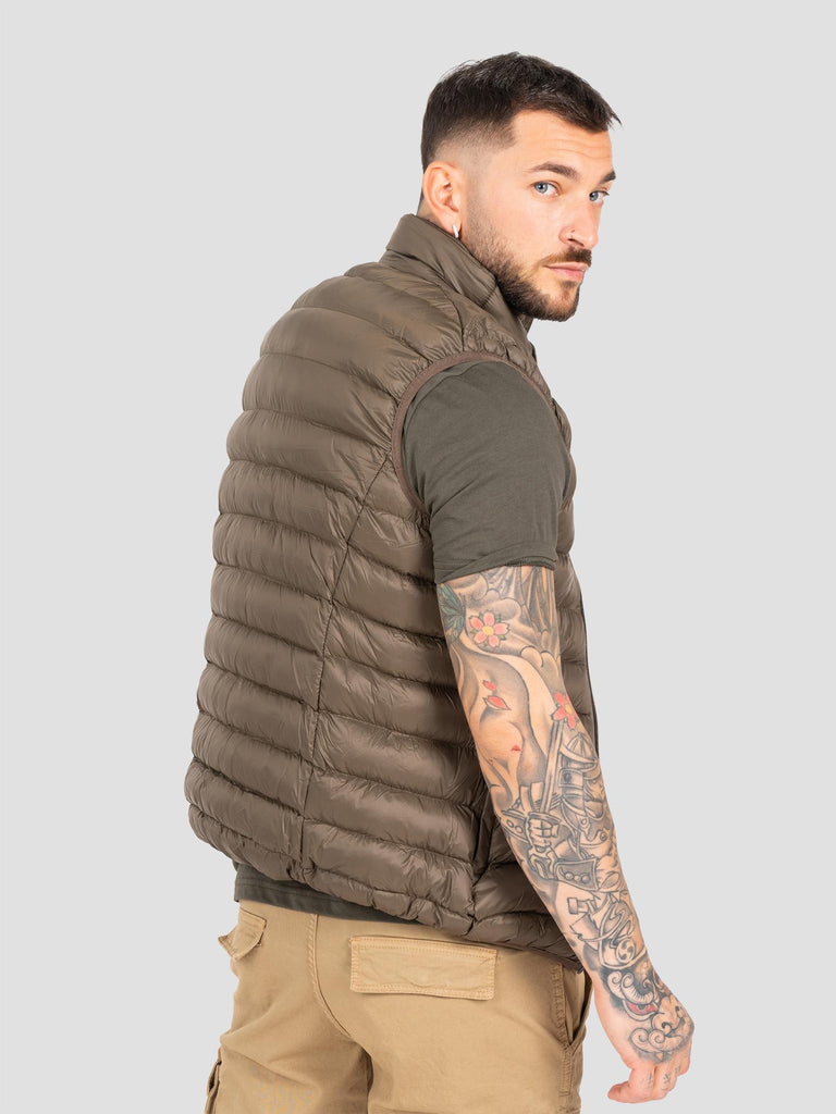 DOWNJACKET VEST IF HOODI ZIP FLUO DOWN2 MILITARY GREEN GROOVE 