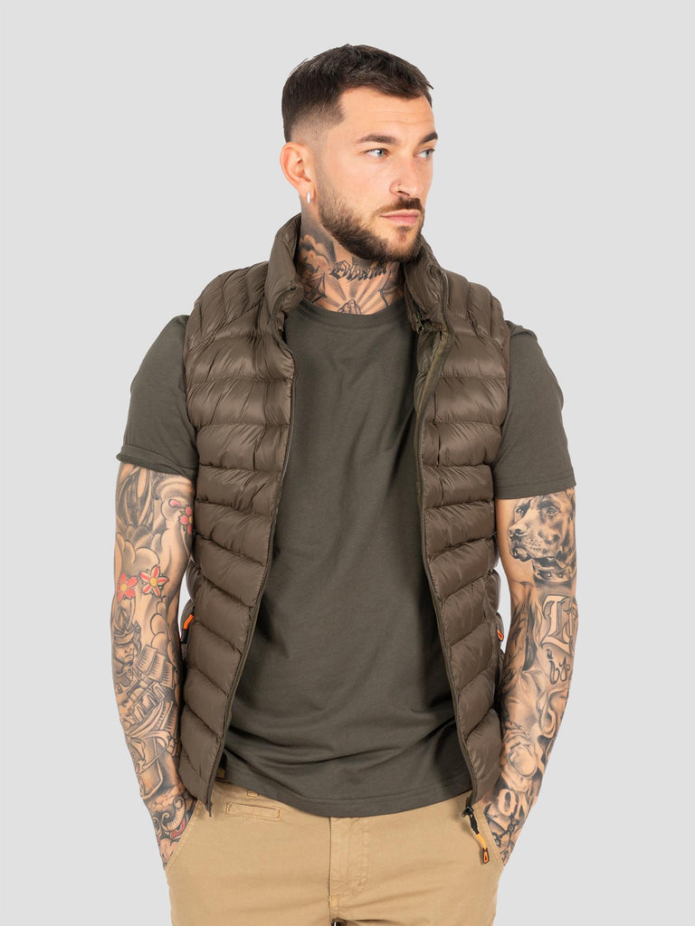 DOWNJACKET VEST IF HOODI ZIP FLUO DOWN2 MILITARY GREEN GROOVE 