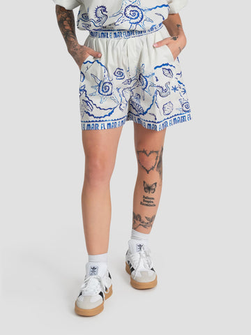 SHORTS FANTASIA P6348 BIANCO BLU GROOVE 
