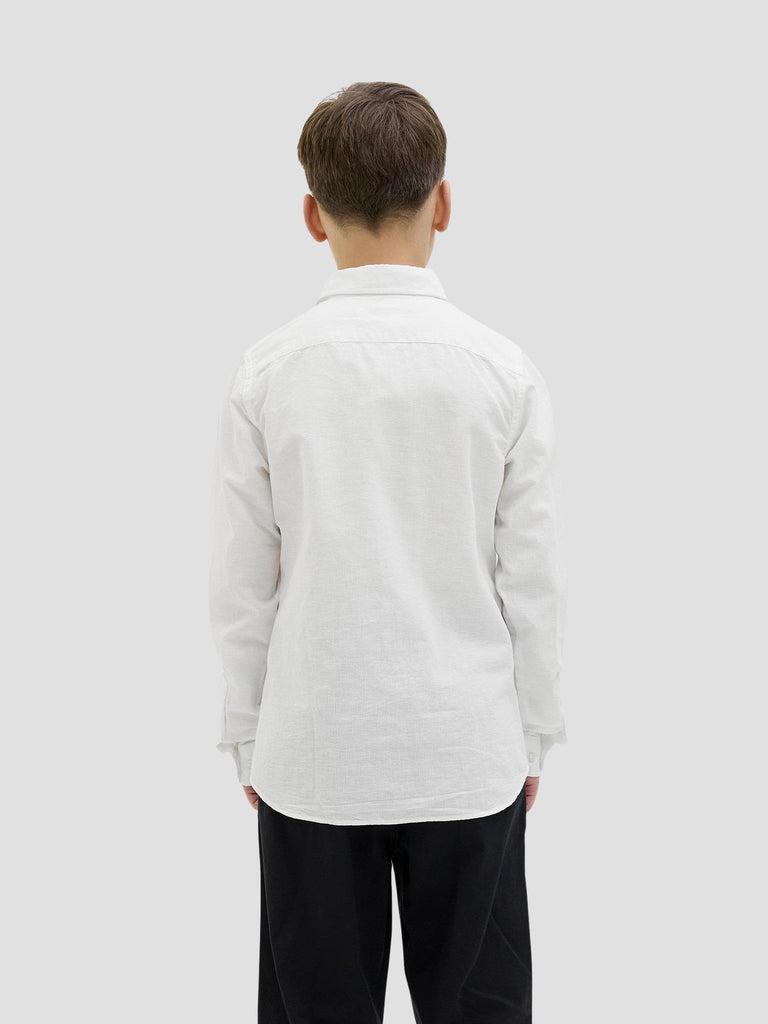 JJEBREEZE LINEN BLEND SHIRT LS SN JNR 12268988 WHITE JACK&JONES 
