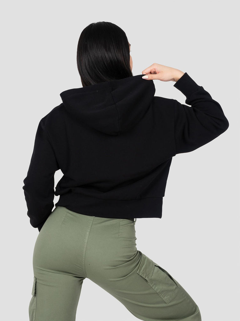 GROOVE FELPA CAPPUCCIO CHIUSO COSTA ALTA CROP BARL338W NERO GROOVE 