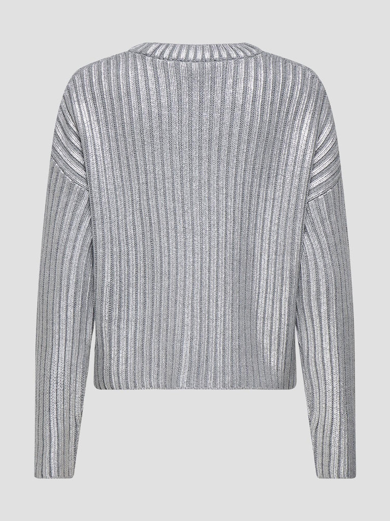 ONLNEVADA LS O-NECK FOIL COATED PULL KNT 15357708 STEEPLE GRAY ONLY 