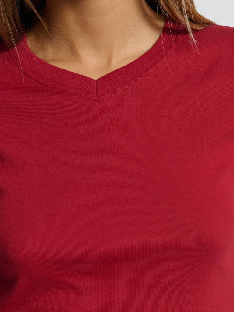 T-SHIRT SCOLLO A V TINDER252 DK RED SUITE BENEDICT 