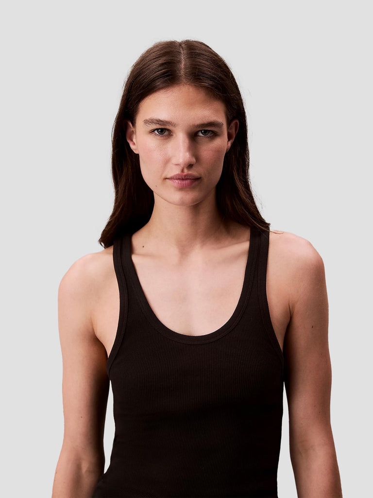 SCOOP NECK COTTON TANK RT8504 BLACK CALVIN KLEIN 