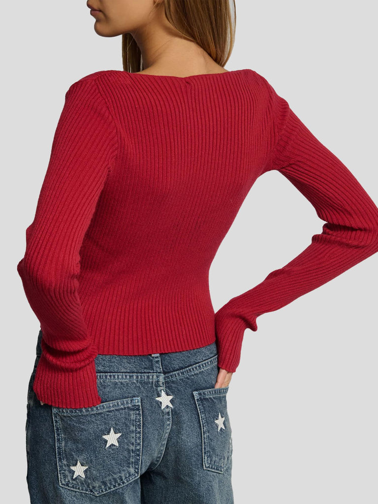 MAGLIA MANICA LUNGA A COSTINE PANCHINA-NEW252 DK RED SUITE BENEDICT 