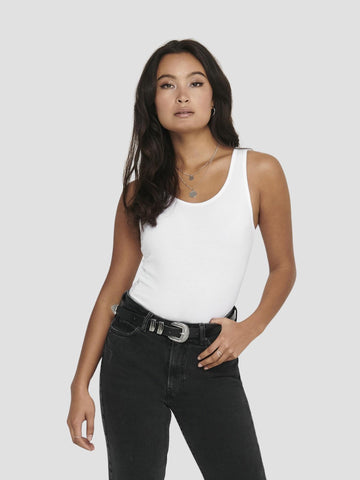 LIVE LOVE LIFE S/L LONG TANK TOP NOOS 15060061 WHITE ONLY 