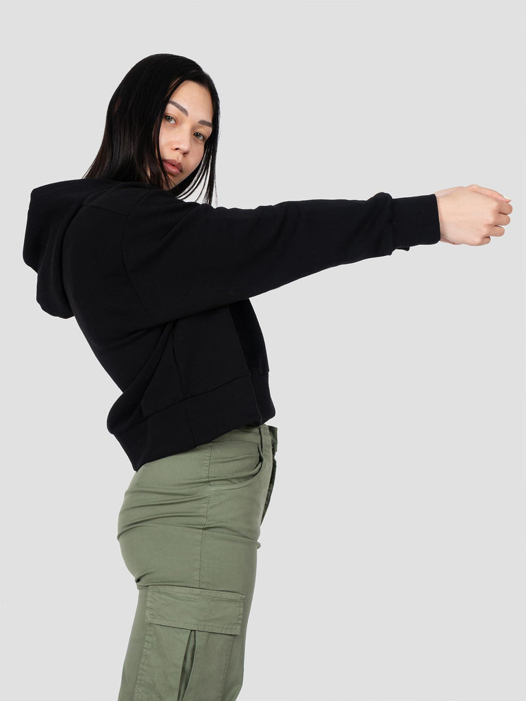 GROOVE FELPA CAPPUCCIO CHIUSO COSTA ALTA CROP BARL338W NERO GROOVE 