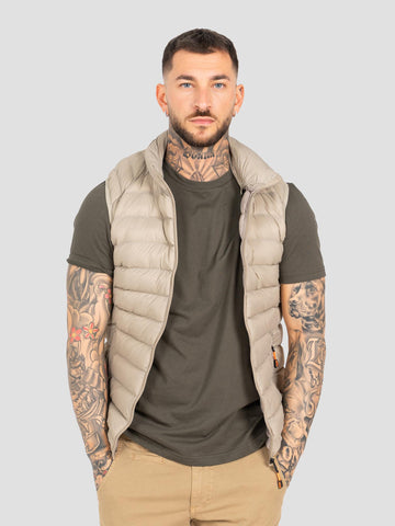 DOWNJACKET VEST IF HOODI ZIP FLUO DOWN2 KHAKI GROOVE 
