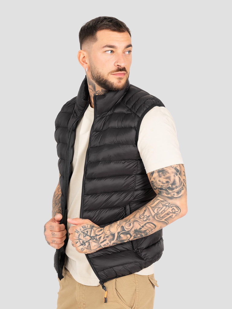 DOWNJACKET VEST IF HOODI ZIP FLUO DOWN2 BLACK GROOVE 